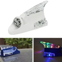 WHITE Wind Warning Flash Lamp Roof Antenna Shark Fin Multicolor lights Satellite Vehicle Antenna-image-7