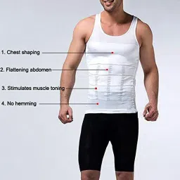 Premium Compression Tank Top Slimming Body Shaper Vest Tummy Control Undershirt Men Shapewear-image-23
