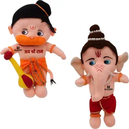 Bal Hanuman & Ganesh Ji Plush Toys Soft Toy Set for Boys & Girls - 25 cm-image-69