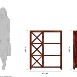 rajgharana Solid Sheesham Wood Bookshelf with 3 Shelves For Home Solid Wood Open Book Shelf image 2