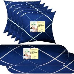 5 Cushion And 2 Microfibre Geometric Bolster Pack of 7-image-57