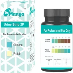 Dr Manya Urine Test Strips 1 Bottle Home Test for Diabetes & Kidney Health pH Indicators-25