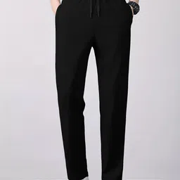 lripsome Men Solid Black Track Pants-picture-16