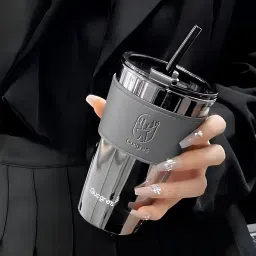 Glass Coffee Sipper with Leather Grip Drinking Glasses Tumblers Glass Coffee Mug-image-41