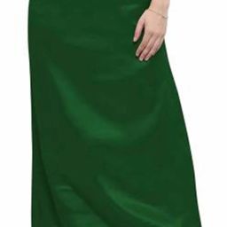 Evafasion Dark Green Satin Silk Petticoat Satin Blend Petticoat-image-2
