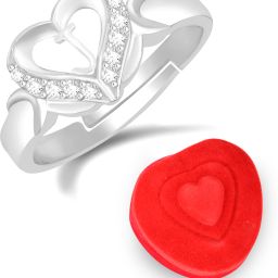 Love Heart Alphabet J Letter Rings girls women lovers couple Stylish simple AD Brass, Copper, Crystal, Stone, Alloy, Metal Cubic Zirconia, Diamond, Zircon, Crystal Platinum, Rhodium, Silver Plated Ring-image-39