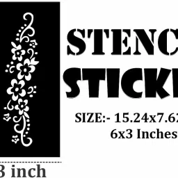 surmul Classic Mehndi Patterns with Floral and Leafy Designs Stencil image 4