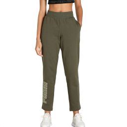 Women Solid Green Track Pants-image-13