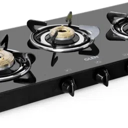 3 Burner PNG Gas Stove with High Flame Brass Burner Extra Large Black Glass Manual Gas Stove-image-50