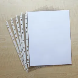 ang Polypropylene 100-Piece Transparent Waterproof Sheet Protector Files with 11 Punched Ring Holes, A4 Size image 5