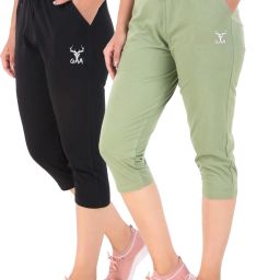 Sporty Women’s Capri Leggings Perfect for Workouts & Outdoor Fun Women Black, Light Green Capri-image-77