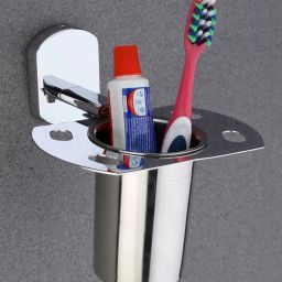 Wall Mounted Tumbler Holder | Rust-Proof Bathroom Glass & Toothbrush Holder Stainless Steel Toilet Paper Holder-image-41