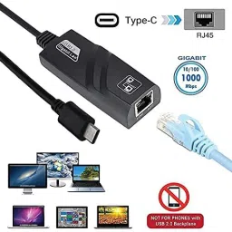 techut Type-c to Lan Ethernet RJ45 Gigabit 10/100/1000 Mbps Ethernet Adapter Plug N Play - MAC, Windows, Linux, MacOS Sierra, Android Supported Lan Adapter image 3