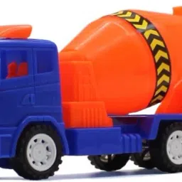 Friction Powered cement concrete mixer Plastic jcb blue and Orange toy for kids-37