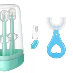 Baby Silicon Toothbrush Set for Newborn Baby/Infants/Kids With Feeder Ultra Soft Toothbrush-image-13