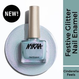 nykaa Glitter Nail Enamel - Cinderella Feels 463 Blue-picture-3