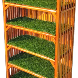 evra Wooden,Cane Rack Book Shelf for Office,Utility Planter Multipurpose Storage Rack Engineered Wood Semi-Open Book Shelf image 3