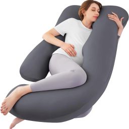 Polyester Fibre Solid Pregnancy Pillow Pack of 1-image-32