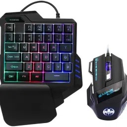 TechGuy4u One Handed Gaming Keyboard 35 Keys Portable Mini Gaming Keypad Ergonomic Game Controller for PC PS4 Gamer Wired USB Gaming Keyboard Combo Combo Set-13