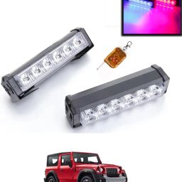 6LED/12V Police Light With Remote Red/Blue Colour For Car-266 Fog Lamp Car LED for Mahindra (12 V, 55 W)-image-70