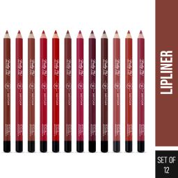 Pretty Me Bold Lipliner & Eye Liner Pencil Set of 12 | Smudge Proof & Waterproof-17