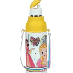 Varmora Sofia kids Printed with inner Steel Insulated Water Bottle - 430 ml - Set of 1 (Yellow)-picture-5