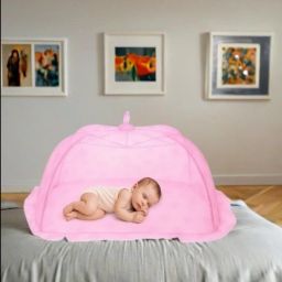 Nylon Kids Washable Baby Sleeping Foldable Mosquito Net – Pink | Portable Infant Bed Net Mosquito Net-16