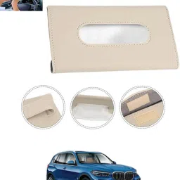 Beige Leatherite Rectangle Shape Fancy Design Tissue Dispencer For Car-238 Vehicle Tissue Dispenser-image-88