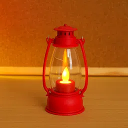 kavyara LED Mini Lantern with Acrylic Chimney | 8–12 Hrs. Burning Time | Flameless Red Plastic Hanging Lantern-picture-36