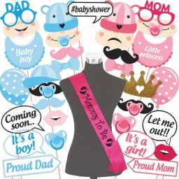 Baby Shower Props, Baby Shower Sash, Baby Shower Decoration Items (FP427) Photo Booth Board-image-90