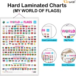 go woo Pack of 2 Solar System and My World of Flags Educational charts image 2