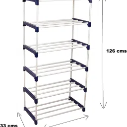 bazooka 6 Layer Book Shelf for Home Library Multipurpose Storage Organizer Rack Stand Metal Open Book Shelf image 4