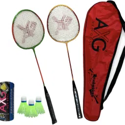 Thrasher Badminton Set of 2 Multicolor Racquets with 3 Plastic Shuttles Badminton Kit-4