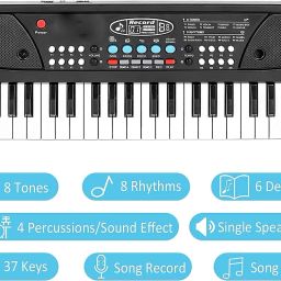 kavana 37 Key Piano Keyboard Toy for Kids P36 dc Power Option+Recording Microphone Analog Portable Keyboard Analog Portable Keyboard image 4