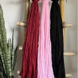 Cotton Blend Solid Multicolor Women Dupatta-image-33