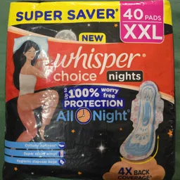 whisper all night choice up to 100 % worry free protection xxl 40 pads nhbvfk 175 Sanitary Pad-picture-25