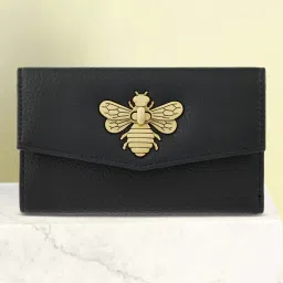 Women Black Artificial Leather Wallet - Mini-image-60
