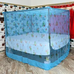 Cotton Adults Washable Queen Size Bed Light Blue (6 x 7 Feet) Mosquito Net-image-52