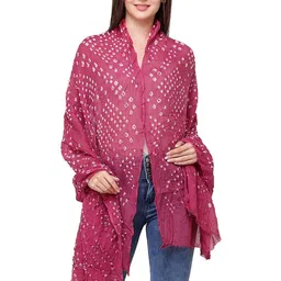 Exotic India Bandhani Tie-Dye & Printed Pure Cotton Jodhpur Dupatta-18