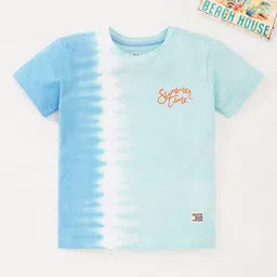 Ed-a-Mamma Boys Tie And Dye Typography Printed Round Neck Short Sleeves Cotton T-shirt-image-75