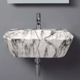 Table Top & Wall Mount Ceramic Wash Basin(DD2-04) with Waste Pipe & Coupling set DD2(16*12*5)(M04) Table Top Basin-image-85