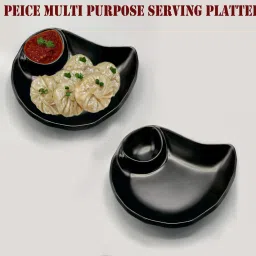 Exclusive (Pack of 2) Multi-Purpose Serving Platter for All Type of Snacks Like Burger, Noodles, Pasta, French Fries, Chilly Potato, Momos, Samosa, Paneer Tikka, Tandoori Items and as Your Wish. Sizzler Tray-image-2