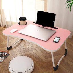 Multi-Purpose Laptop Desk for Study and Reading with Dock Stand Foldable table, Wood Portable Laptop Table-image-12