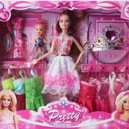 doll with Accessories drees makeup kit & baby Multicolor-18