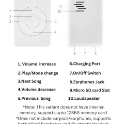 XZOR All-in-One Bluetooth MP3 Player – Auto Pairing, Speaker, Dual Mode, Up to 128GB MP3 Player image 4