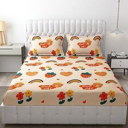 kitchdeco 180 TC Polycotton Double Printed Flat Bedsheet-picture-42
