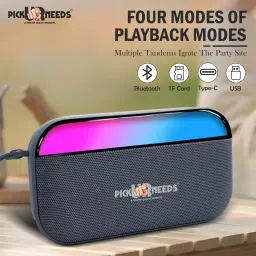 Pick Ur Needs Portable Wireless Speaker With RGB Light TF Card/USB Device Hands Free Calling 5 W Bluetooth Speaker image 2