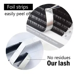 NAGARAKU Premium Classic Matte Black 16 Rows Synthetic Eyelash Extensions - Curl L image 3