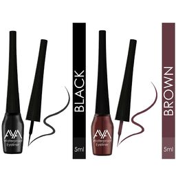 AYA Set Of 2 Black and Brown Waterproof Long Lasting Eyeliner-19