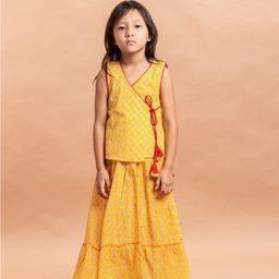Sangria Girls Printed Pure Cotton Lehenga Choli-image-95